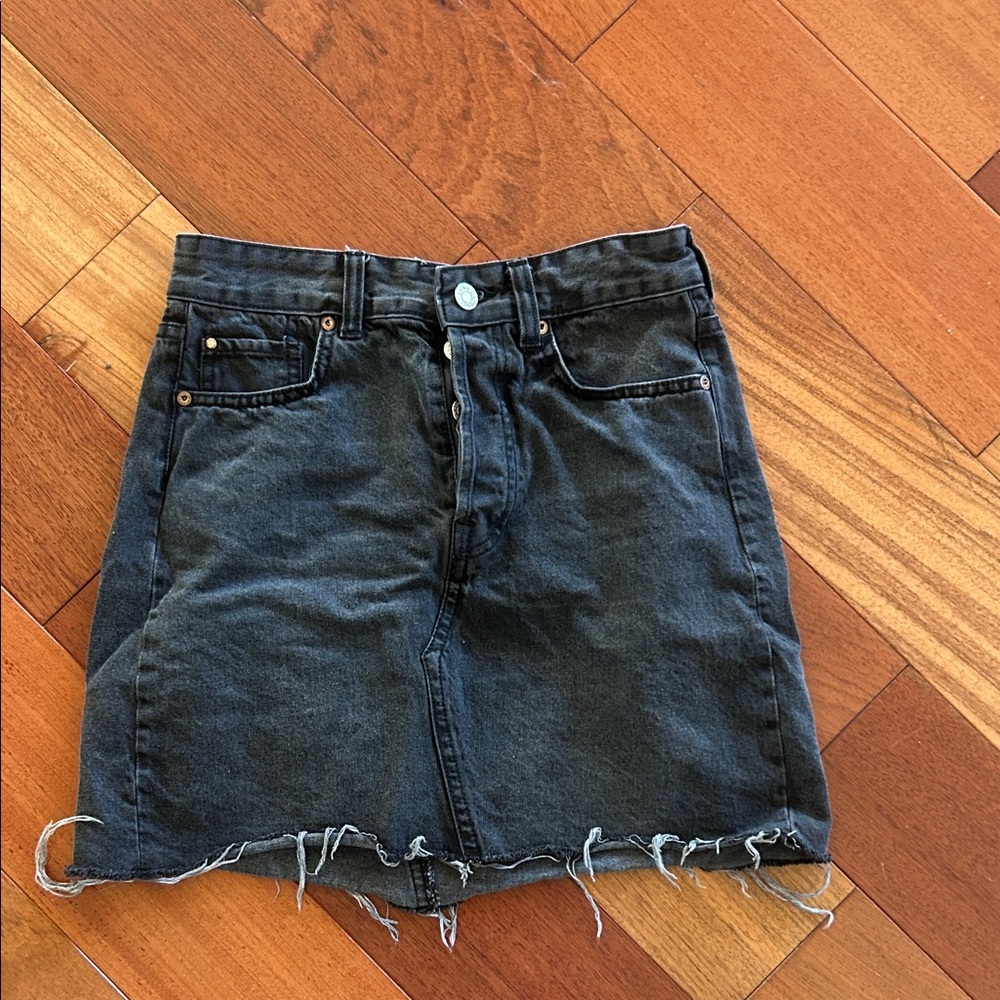 Black Denim Skirt